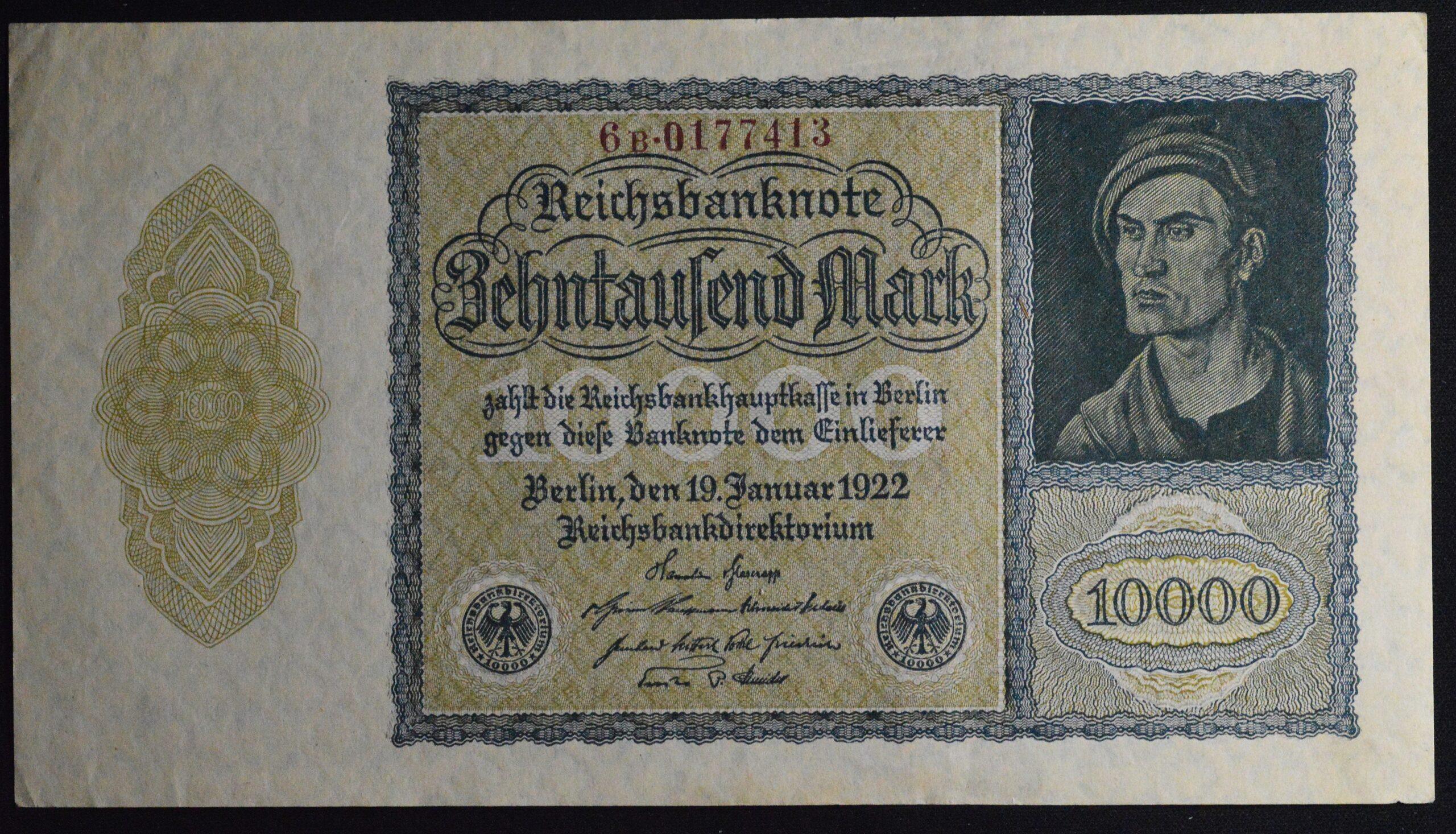 1922 Unique Vampire Note 10,000 Marks Germany