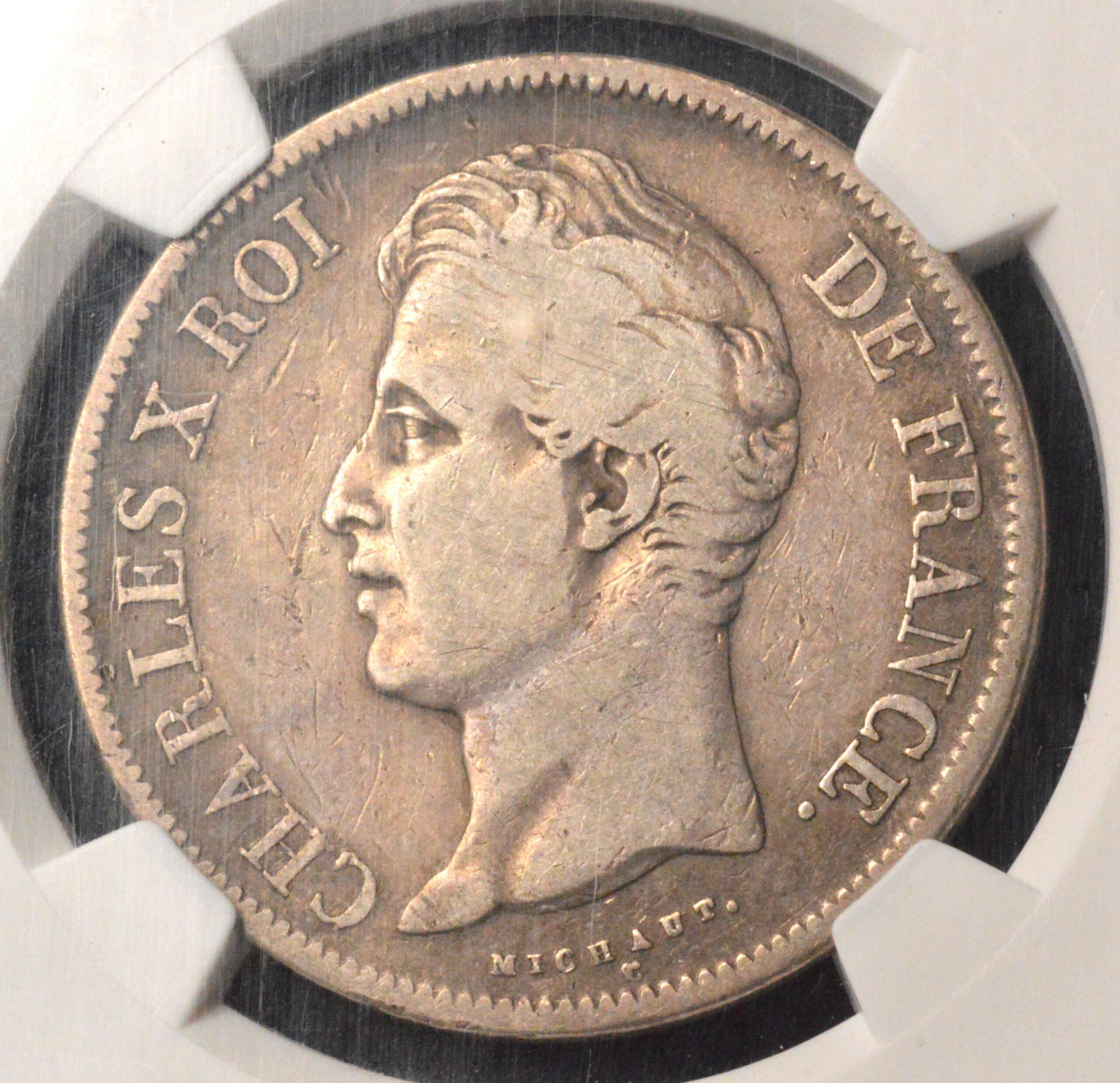 1830 B France 5 Francs Charles X Obverse NGC F15