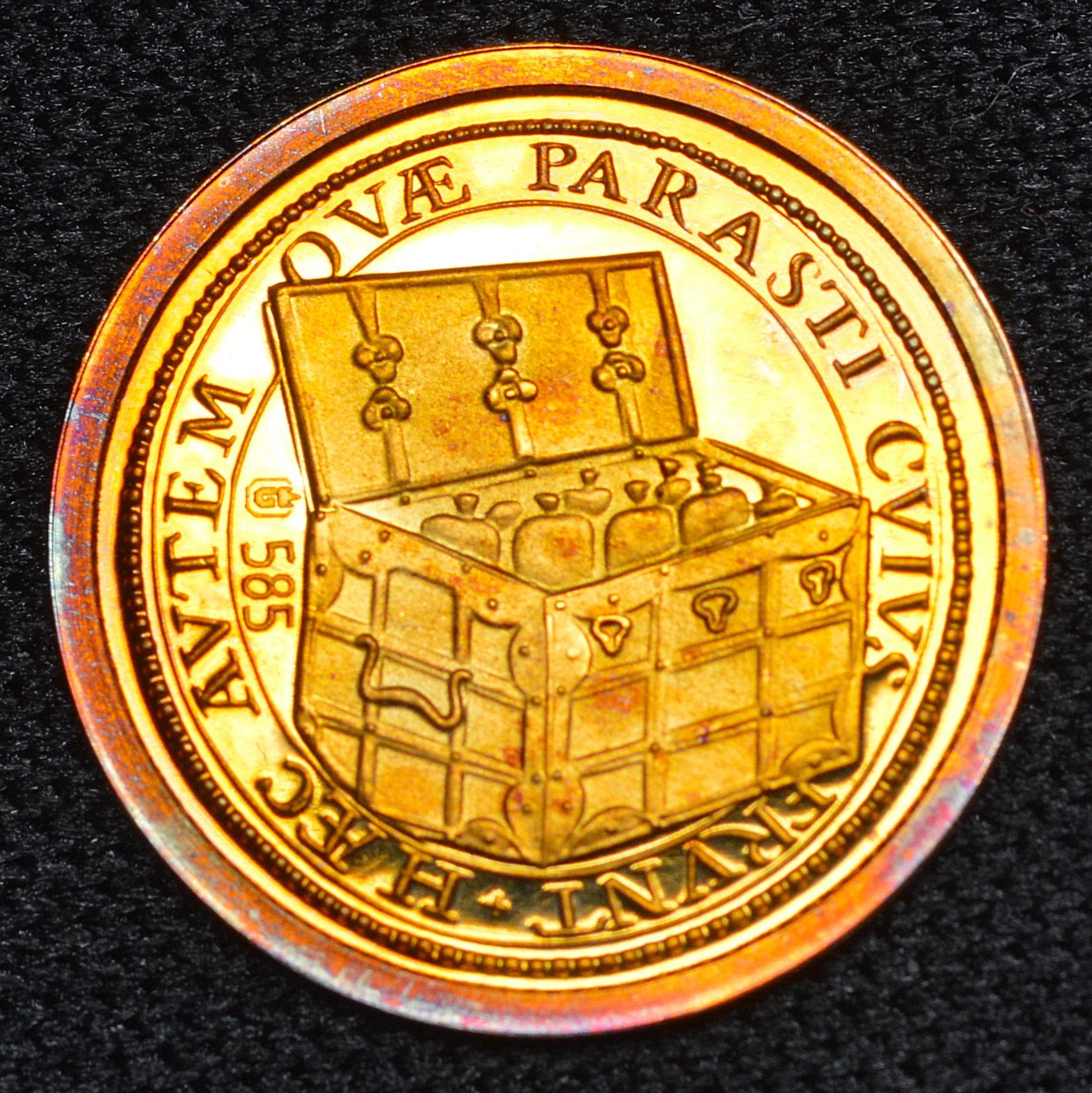 Gold John F Kennedy (JFK) .999 Fine Gold Commemorative Coin with Colorful Toning!