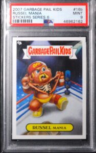 Garbage Pail Kids Russel Mania Hulk Hogan PSA Mint 9 Graded Card!!