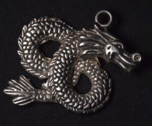 Vintage Silver Dragon Pendant Sterling