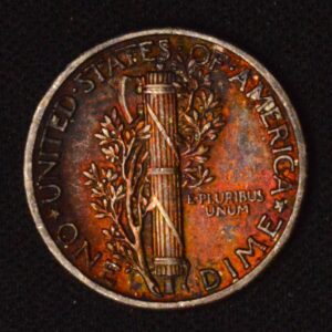 1942 Mercury Silver Dime MONSTER Reverse Radical Reds!