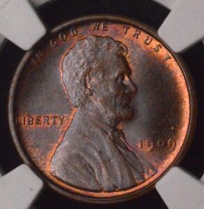 1909 VDB Lincoln Wheat Cent NGC MS64 Beautiful Purple Patinas