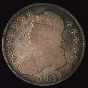 Gorgeously Original & Crisp 1818 Capped Bust Half Silver Dollar (Original Skin)!