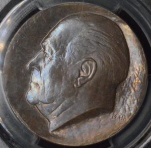 Norway 1978 Silver 50 Kroner 75th Birthday of King Olav V KM-424 PCGS MS-67 (Toned)