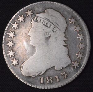 VERY RARE: Heavy 3 - 1817/3 Capped Bust Half Dollar VF Circulated but Beautiful!