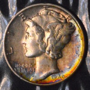 BEAUTIFUL 1940 Toned Mercury Silver Dime!