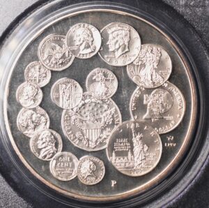 LOW POP!! 1993 Philadelphia Silver Commemorative Medal Multi Coins on a Medal Coin!