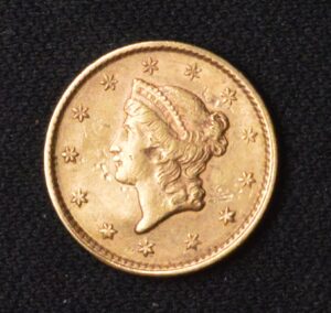 1853 $1 Gold Dollar Coin