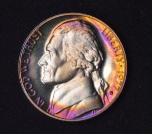 BEAUTIFUL COLOR! 1977 Proof Jefferson Nickel!