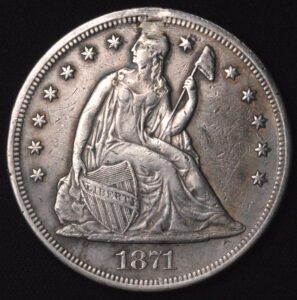 1871 Seated Liberty Silver Dollar Beautiful XF Details
