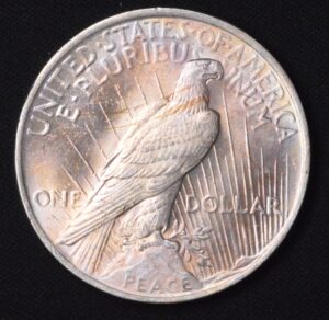 Beautiful 1923 Peace Dollar Brilliant Uncirculated with Pastel Rainbow Toning!