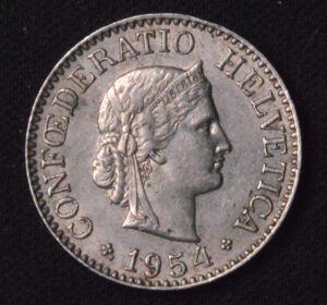 Switzerland 5 Rappen, 1954 XF