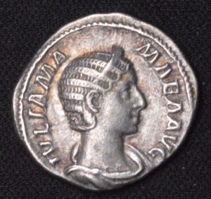 Julia Mamaea Silver Denarius XF Very Strong Strike Light Yellow Tone!